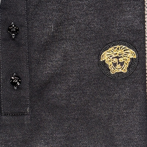 Versace Medusa Head Patch Polo Shirt $450 size XL(52) - Picture 3 of 13